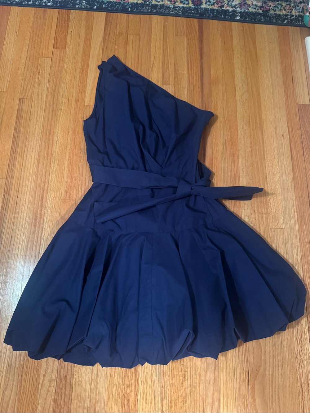 Derek Lam 10 Crosby Navy Bubble-Hem Dress - Picture 3 of 9